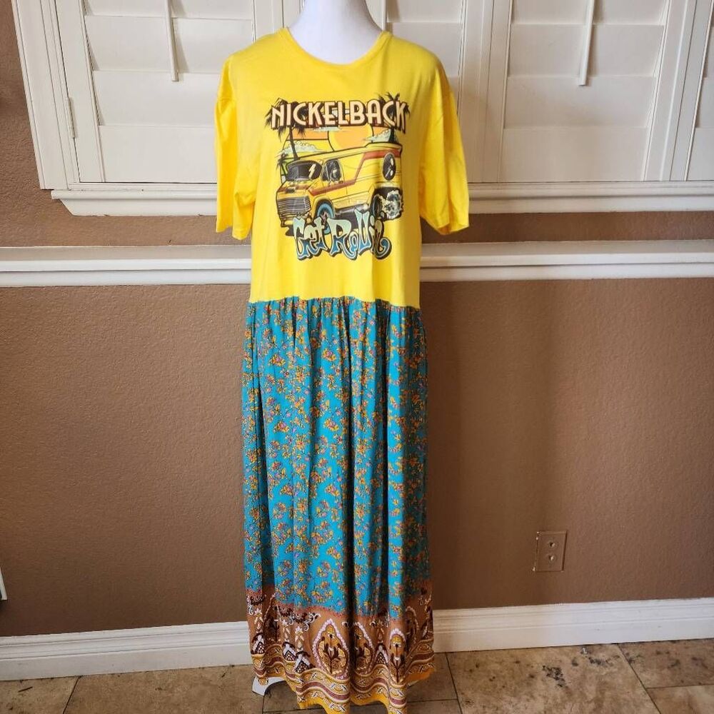 Gildan Nickleback Tshirt Upcycled into A Dress Size Medium